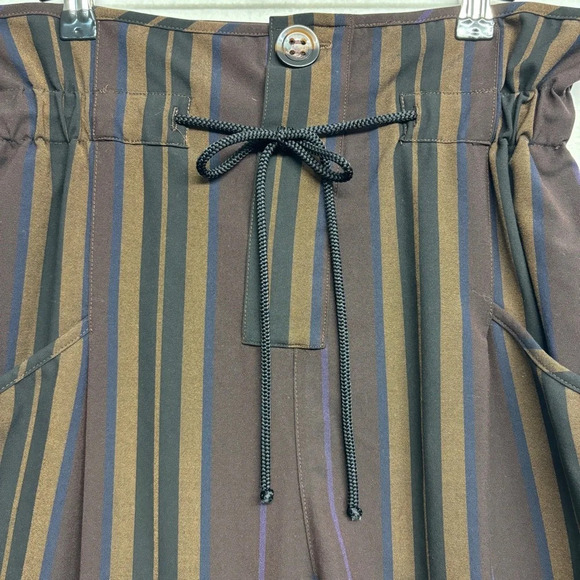 Zara Paper Bag Waist Pants Striped M - Picture 8 of 12